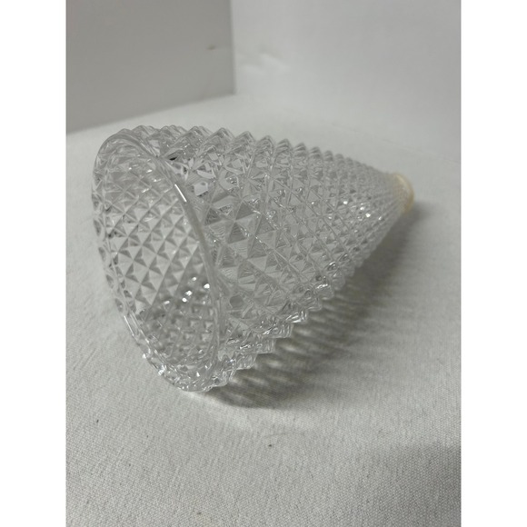 Vintage Pendant Lamp Shade, Diamond Pressed Glass Point, 60's - Picture 2 of 10